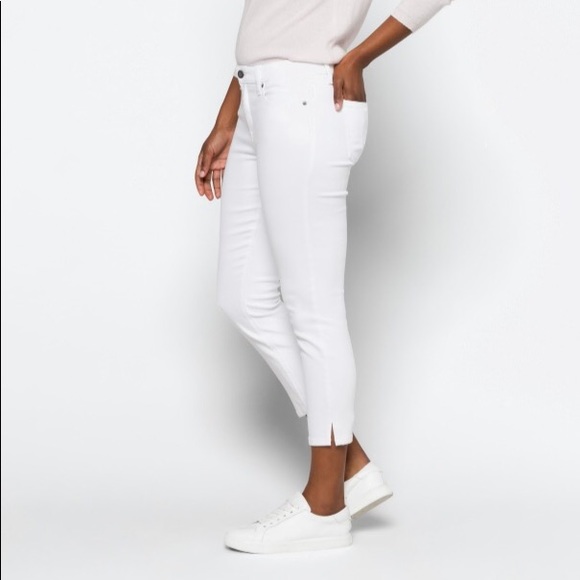 Milo Side Split White Capri Skinny Jean 
